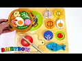 Learn vegetable names  counting in our toy kitchen restaurant