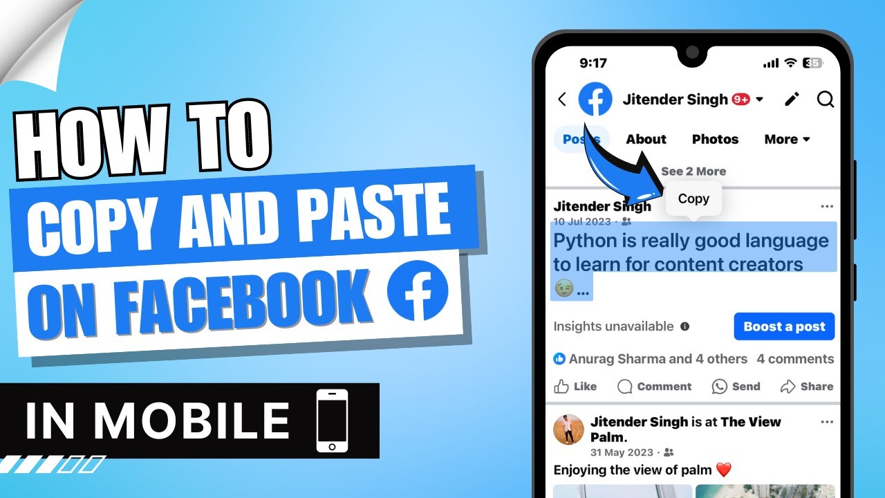 How to Copy and Paste in Facebook | Android / iPhone - YouTube
