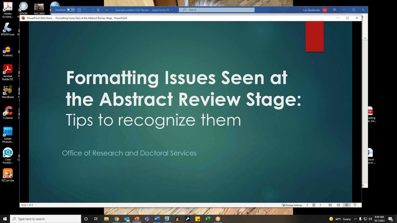 Formatting Issues at Abstract Review Stage