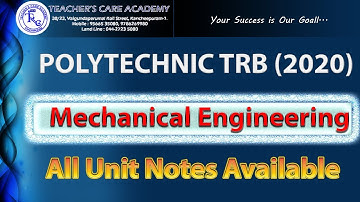 POLYTECHNIC TRB   2020  MECHANICAL ENGINEERING ALL UNITS NOTES AVAILABLE NOW !!!0 final