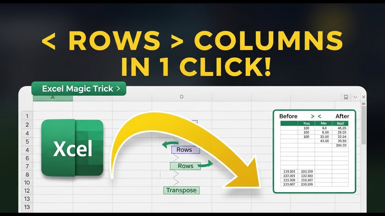 Row Column Transpose in Excel