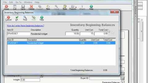 Sage 50 Tutorial Entering Inventory Beginning Balances Sage Training Lesson 5.6