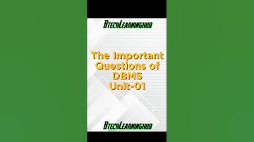 DBMS important Questions (Hindi) | Unit-01 #shorts #dbms #BtechLearningHub