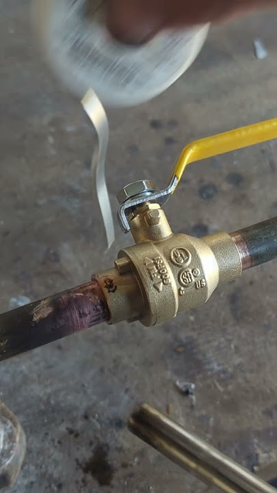 Soldering a Brass Ball Valve to Copper Pipe #shorts