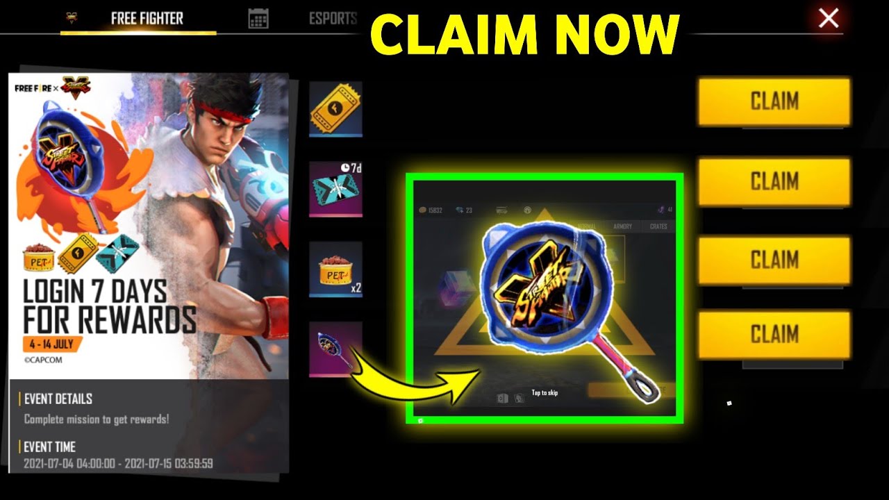 FREE FIGHTER LOGIN EVENT !! HOW TO COMPLETE FREE FIGHTER LOGIN EVENT !! STREET FIGHTER EVENT