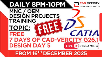 FREE 7 DAYS OF CAD-VERCITY Design Day 5 CATIA CAD-VERCITY #catia #ugnx