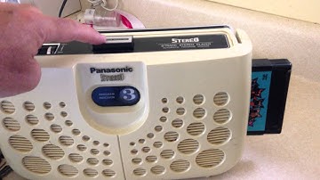 Vintage 8 track player in use