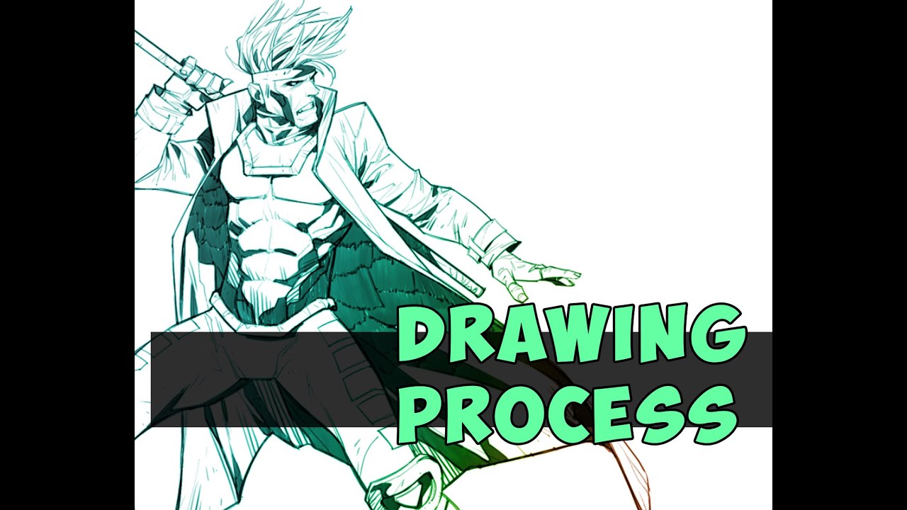 ♣️ GAMBIT ♥️ Drawing PROCESS ♠️ PENCIL ♦️ - YouTube