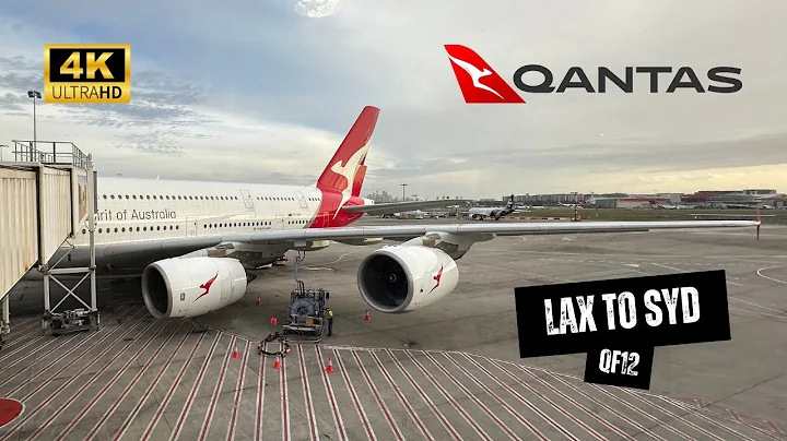 QANTAS A380 QF12 Economy Class - Los Angeles to Sydney, Qantas First Lounge LAX (Jan 2024) (4K)