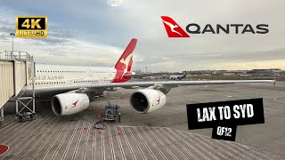 QANTAS A380 QF12 Economy Class - Los Angeles to Sydney, Qantas First Lounge LAX (Jan 2024) (4K)