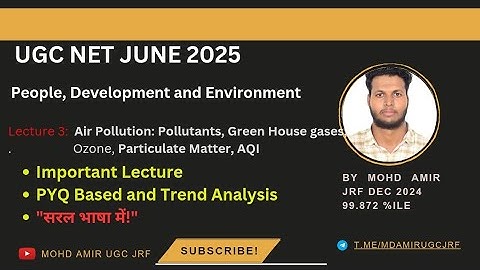 Air Pollution: Particulate Matter, GHGs, AQI & Ozone Impact #ugcnetpaper1 by #jrf