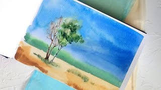 Быстрый пейзаж акварелью. Быстрый пейзаж акварелью.