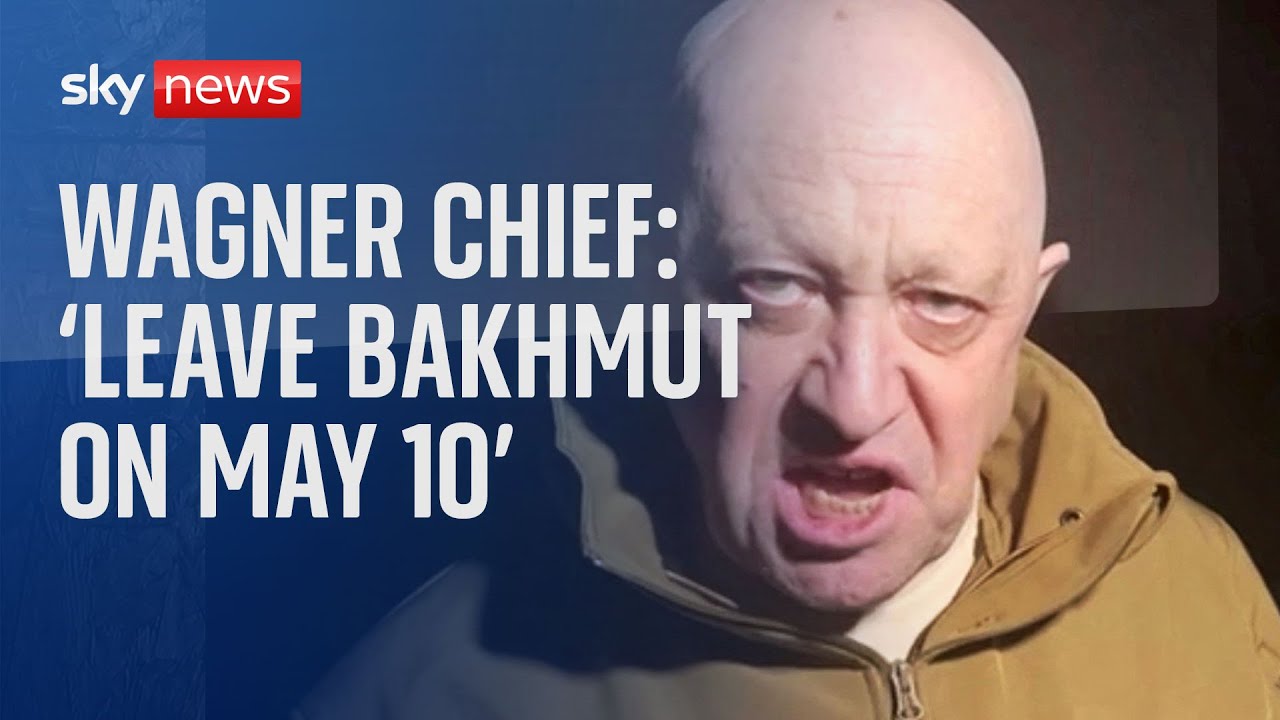 Film backdrop image for Ukraine War: Russia's Wagner chief Prigozhin says his forces will leave Bakhmut on May 10 (2023)