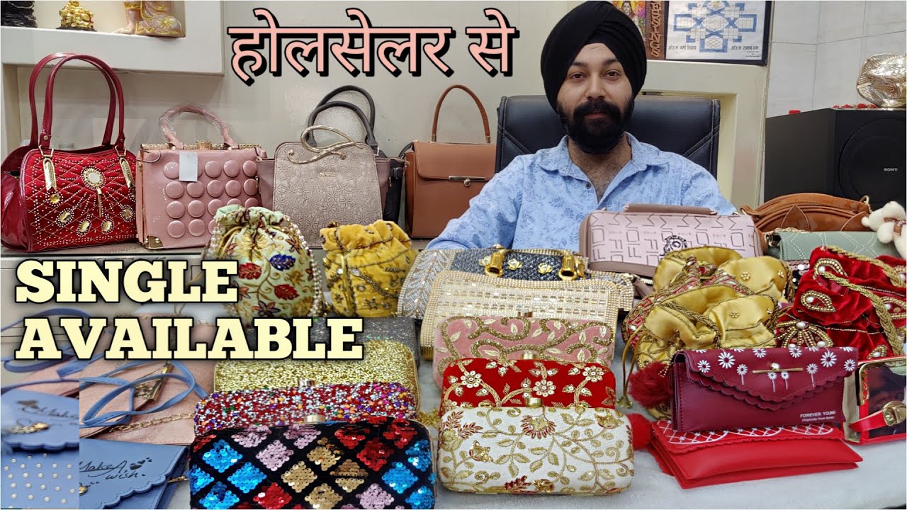 Single Available लेडीज बैग Fancy Purse Clutch Wholesale Market Nabi ...