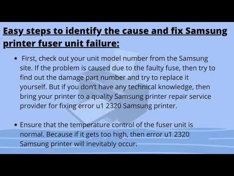 How to fix Samsung Printer Error Code U1 2320