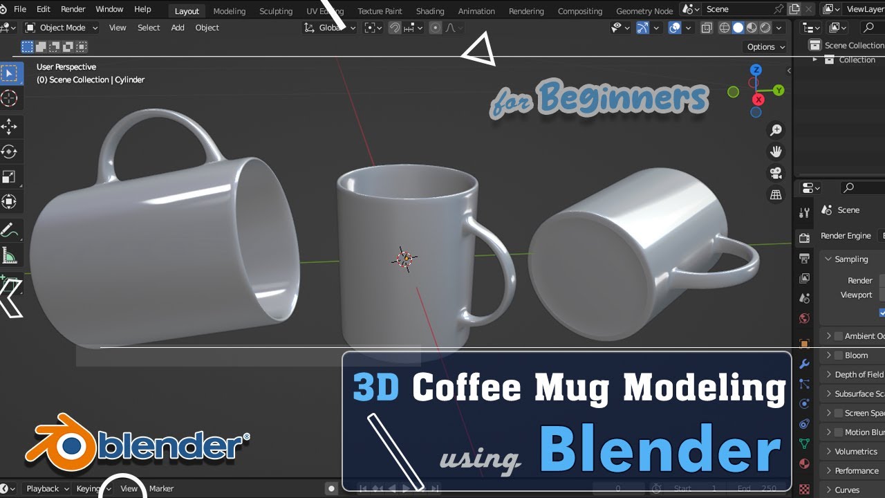 Blender - How To Model A 3D Realistic Coffee Mug