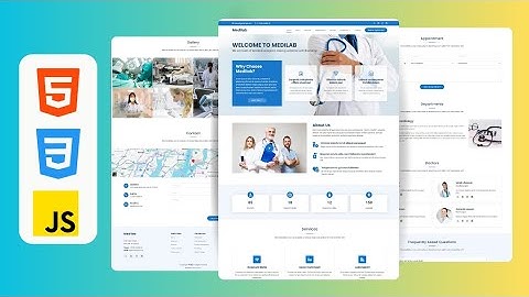Responsive Medical Website Design Using HTML , CSS & JavaScript With Free Source Code