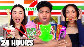 We Ate Gas Station Food For 24 Hours With My Sister!! *BAD IDEA*