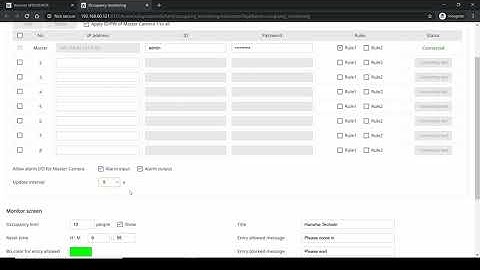Wisenet Occupancy Monitoring  Application Configuration