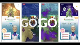 Level 50 shadow best buddy Tyranitar vs regular level 40 Tyranitar. Both with smack down.