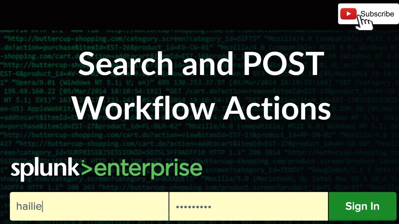 Splunk Search and POST Workflow Actions YouTube