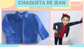 COMO HACER una chaqueta de jean o mezclilla para niñ@ fácil