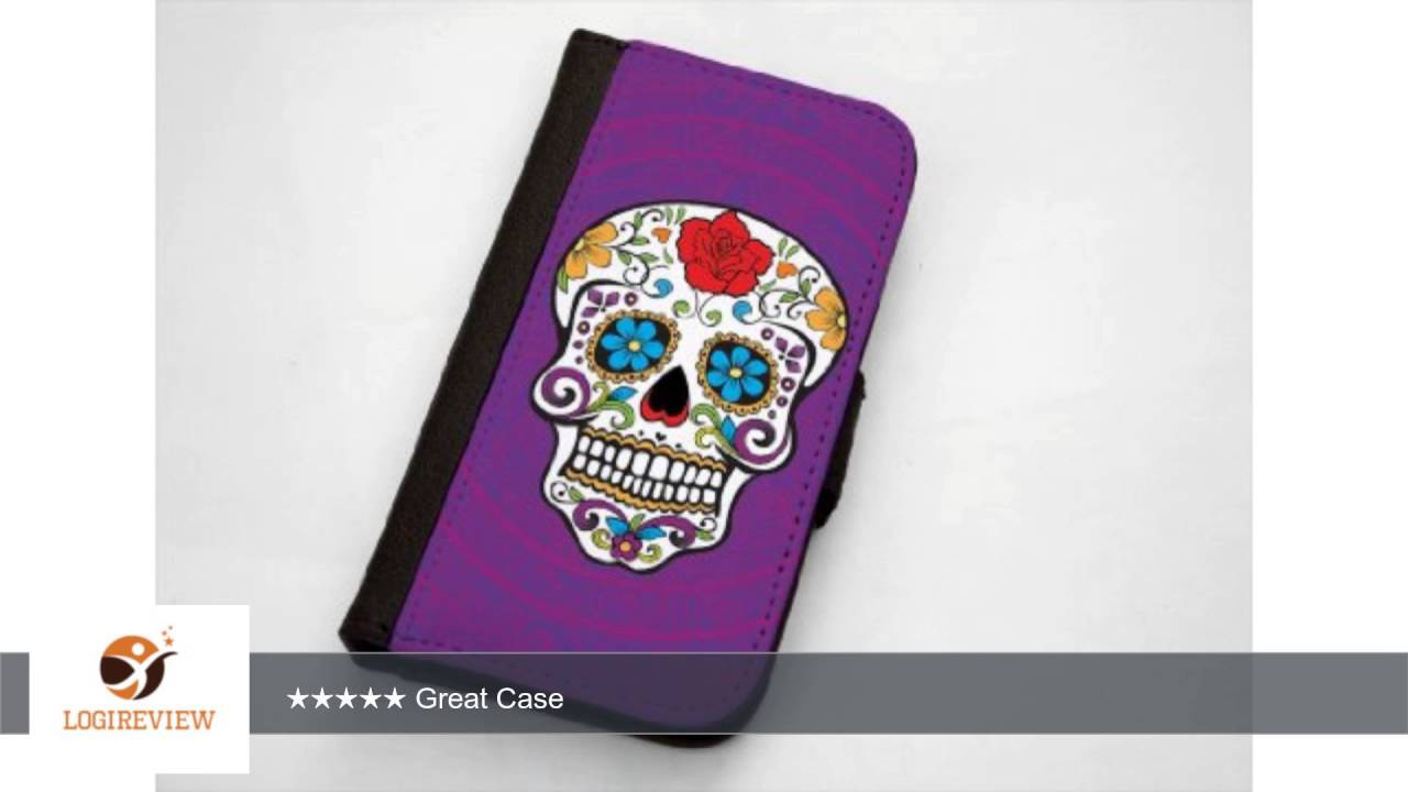 Purple Day Of The Dead Sugar Skull Samsung Galaxy S3 Leather Wallet Case By Little Brick Press |
