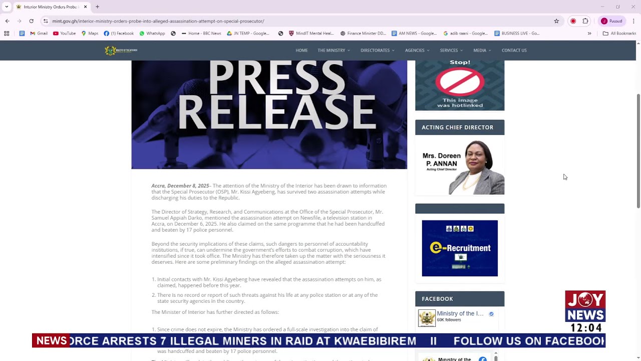 Assassination Attempts On OSP: Interior Ministry orders full investigation into alleged attempts