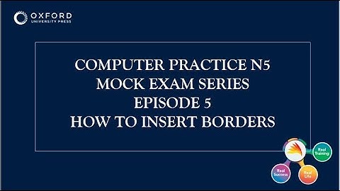 Episode 5 COMPUTER PRACTICE N5: Spreadsheet editing