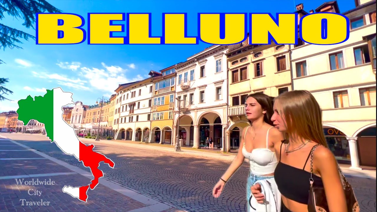 ITALY 🇮🇹 BELLUNO AMAZING  VIRTUAL WALK, VENETO, 4K TOUR