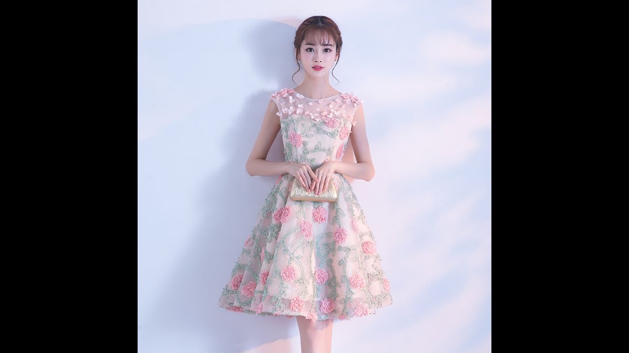 แบบ ชุด ราตรี สวย ๆ New รวมแบบ ชุดราตรีสีชมพู ชุดออกงานสีชมพู ชุดไปงานแต่งสีชมพู สวยๆน่ารักเรียบหรู YT018