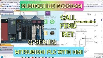 GX Works2 : How to Make subroutine Program using CALL FEND and RET Instruction Mitsubishi PLC
