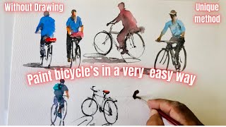 How to Make cycle  rider In watercolour