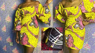 How to cut an off shoulder dress and add bust caging off shoulder
