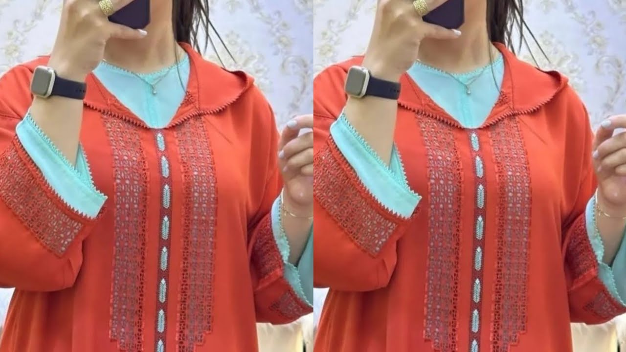 جديد اسهل ملاقية الراندة على طول الجلابة كوزة طويل مطروزة بالألوان