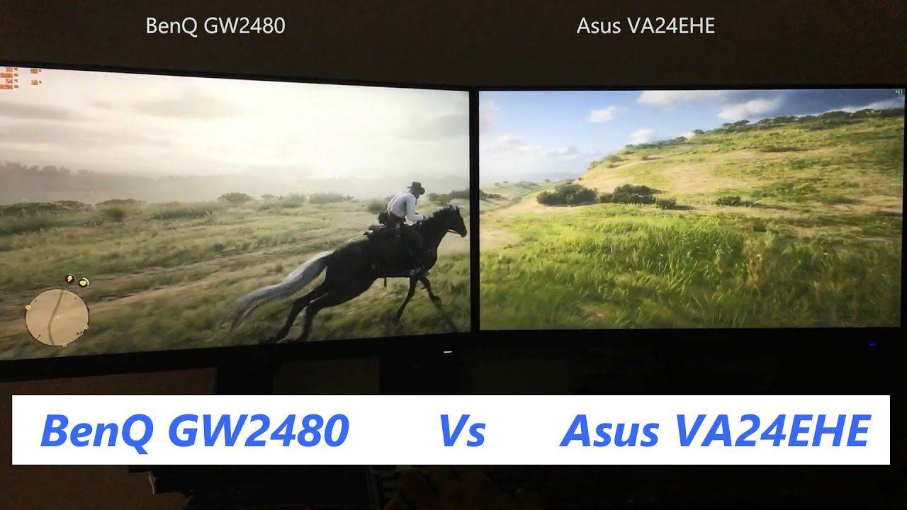 Asus VA24EHE vs BenQ GW2480 gaming benchmark - Red Dead Redemption 2
