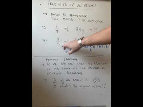Yr 8 21st May Fractions and reverse fractions