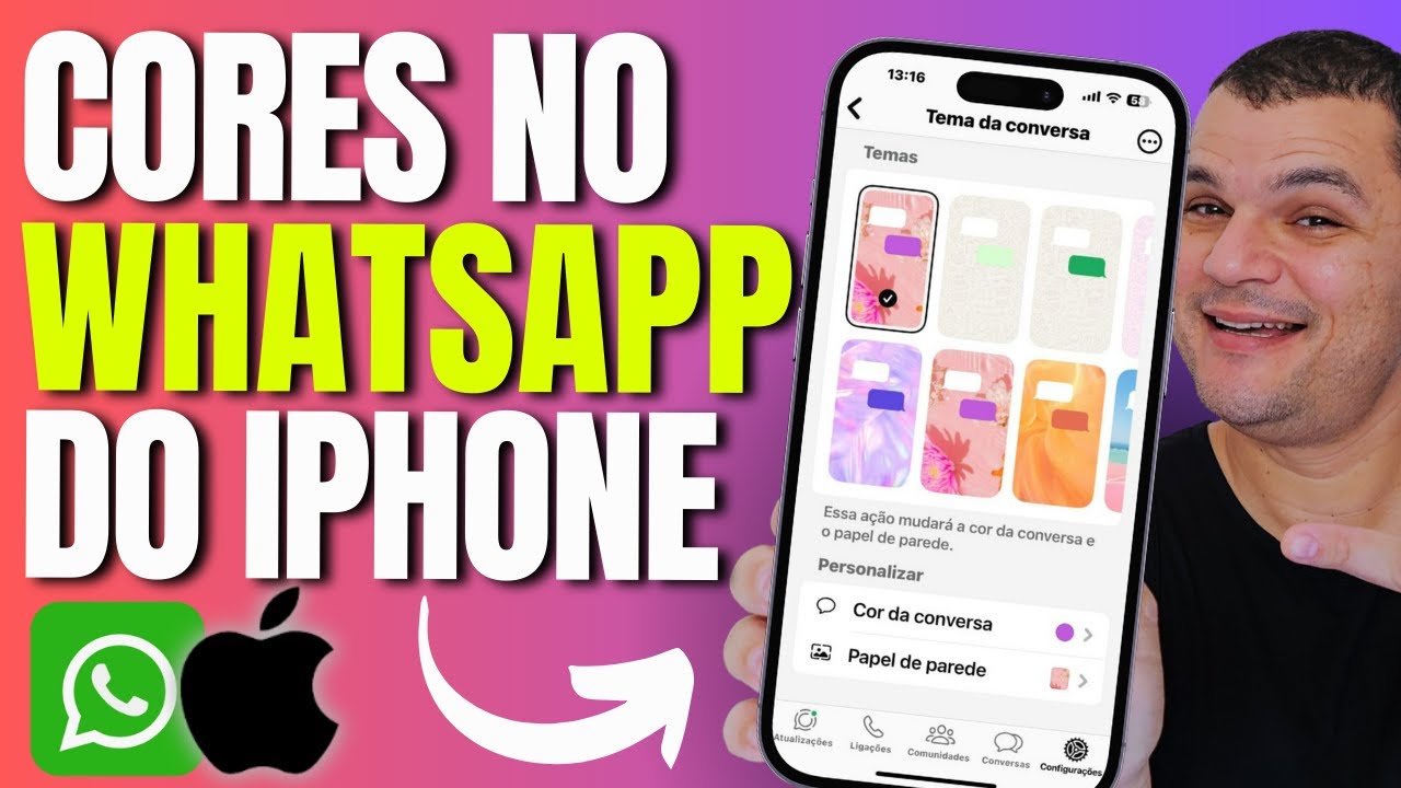 COMO MUDAR A COR DO WHATSAPP NO IPHONE E COLOCAR TEMAS COLORIDOS PERSONALIZADOS