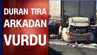 Ankara'da feci kaza! Duran tıra arkadan çarptı, 5 kişi hayatını kaybetti!