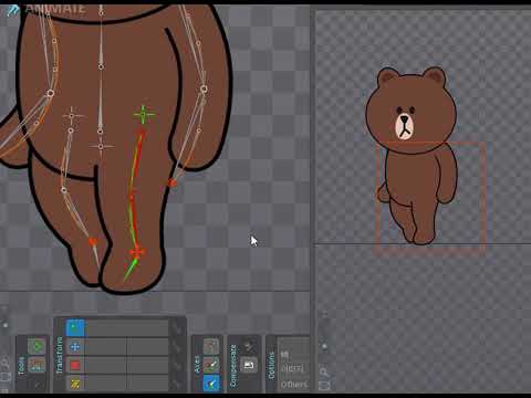 spine2d - brown stretch & squash rigging