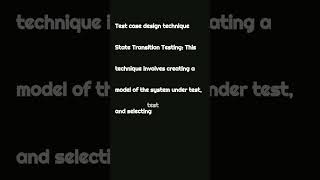 State Transition Testing test case design technique