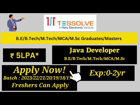 Tessolve Off Campus Hiring | 5LPA* | Java Developer #jobforfresher #jobs #trending #recruitment2023