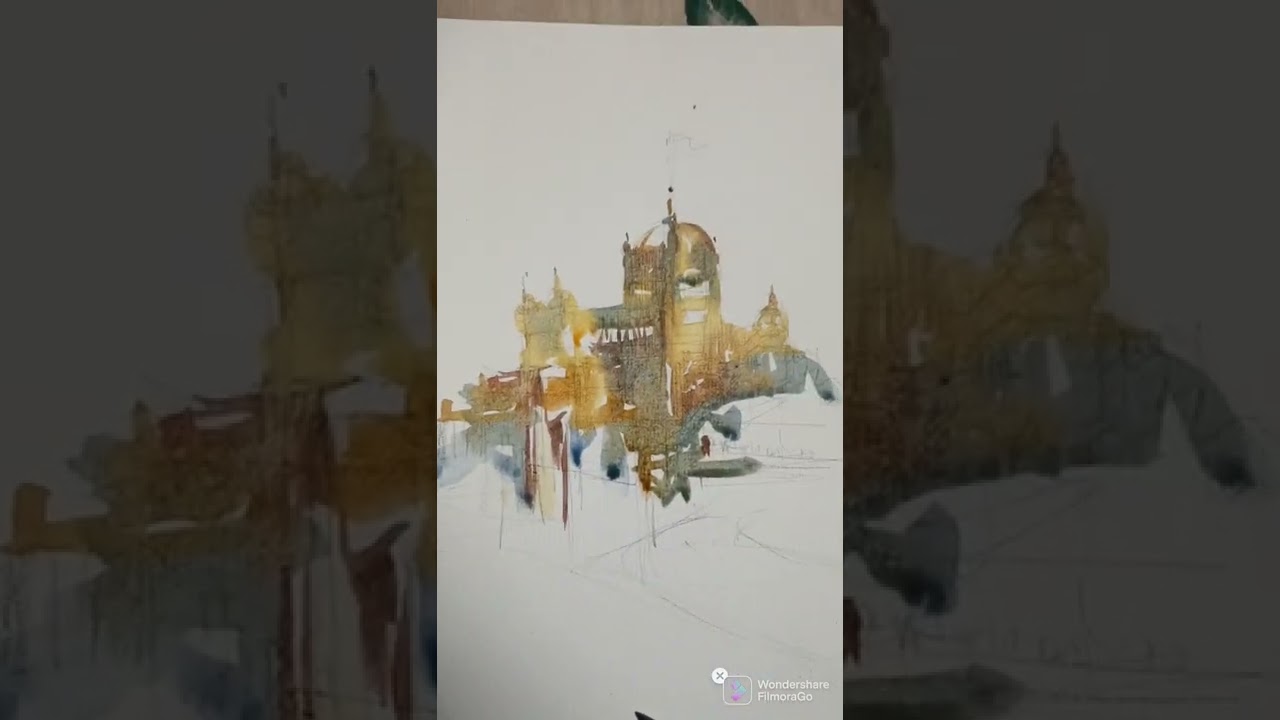 Watercolour Painting / Monument / Lucknow / Tutorial / La Martiniere / Urban / Sketch