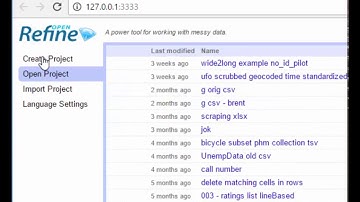 Open Refine:  load data
