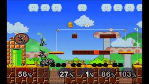 Super Smash Bros Melee Debug Menu Fun - Mewtwo and Pikachu vs Metal Super Mario Team