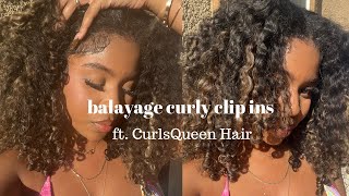 NO BLEACH! NO DYE! INSTANT BALAYAGE HIGHLIGHTS ON NATURAL HAIR! ft. CurlsQueen Clip Ins