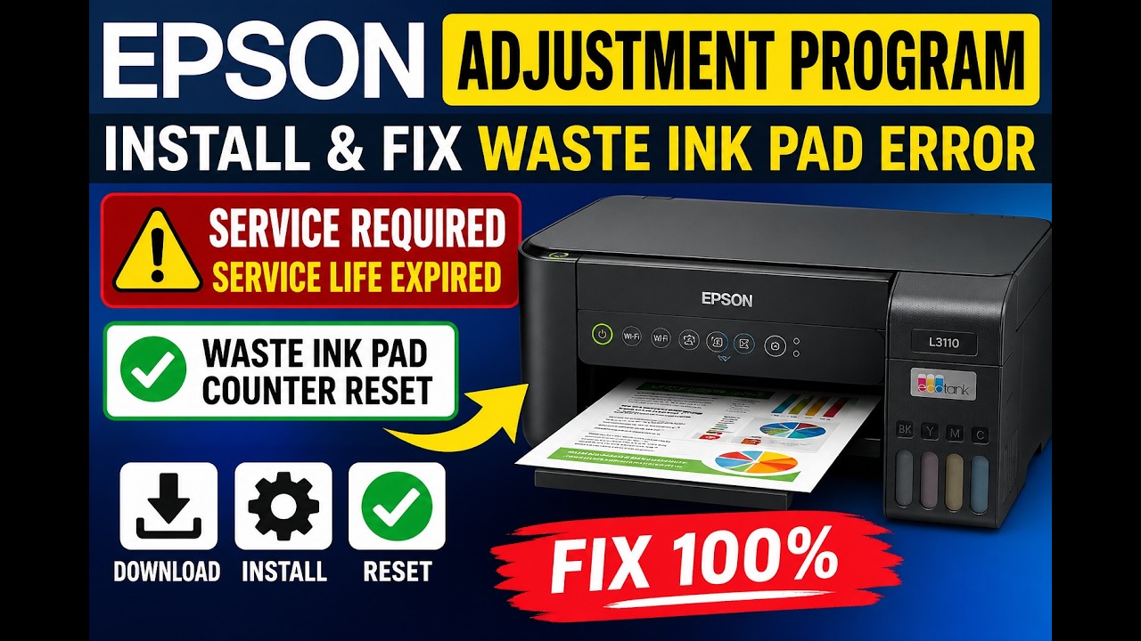 Epson L3110 Resetter Adjustment Program Free Download | Fix Service ...