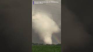A Tornado and a Rainbow appeared at the same time this week in Illinois