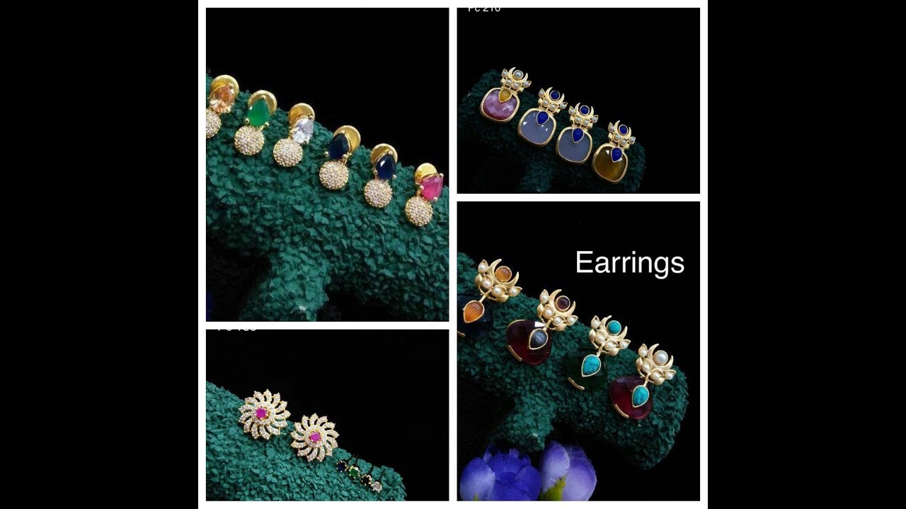 Color Changeable gem Stone Rainbow color Earrings/studs/ Kaadholai ...