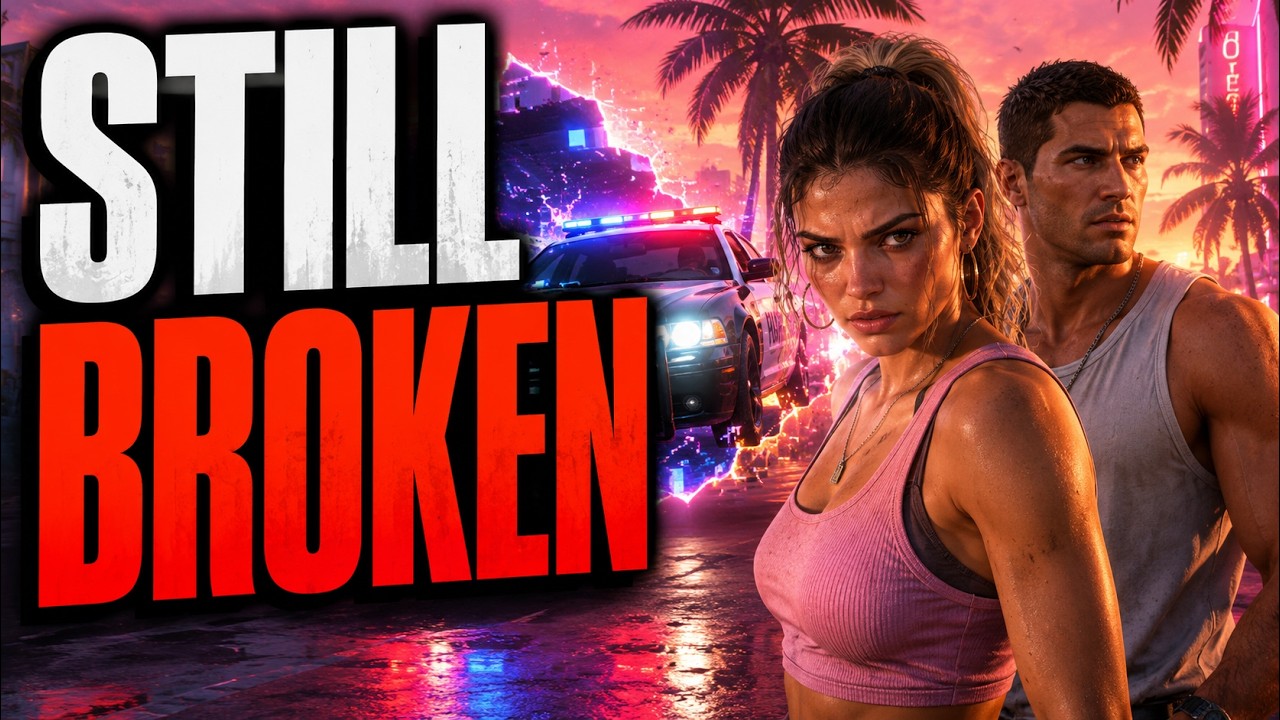 GTA 6 Radar video thumbnail: which broken GTA 5 systems the evidence says GTA 6 actually fixes, from the wanted system to traffic despawning